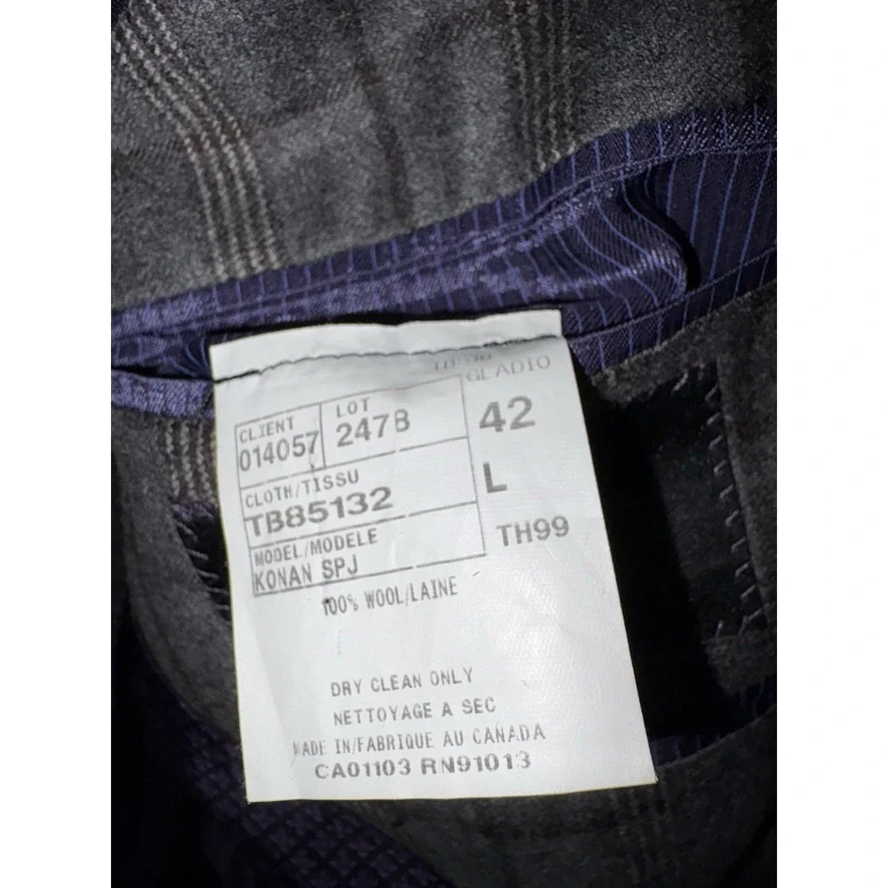 TED BAKER Endurance JAY Two Button Wool Blazer Jacket Mens 42L Gray  Windowpane